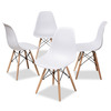 Baxton Studio Sydnea Mid-Century White Acrylic Brown Wood Finished Dining Chair, PK4 146-8791